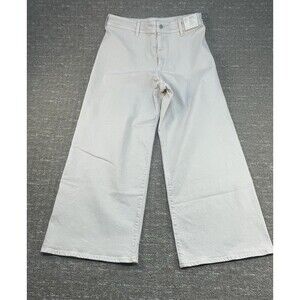 NWT Universal Thread Sailor Wide Leg Cream Pants Jeans 12 High-Rise Fitted Hip